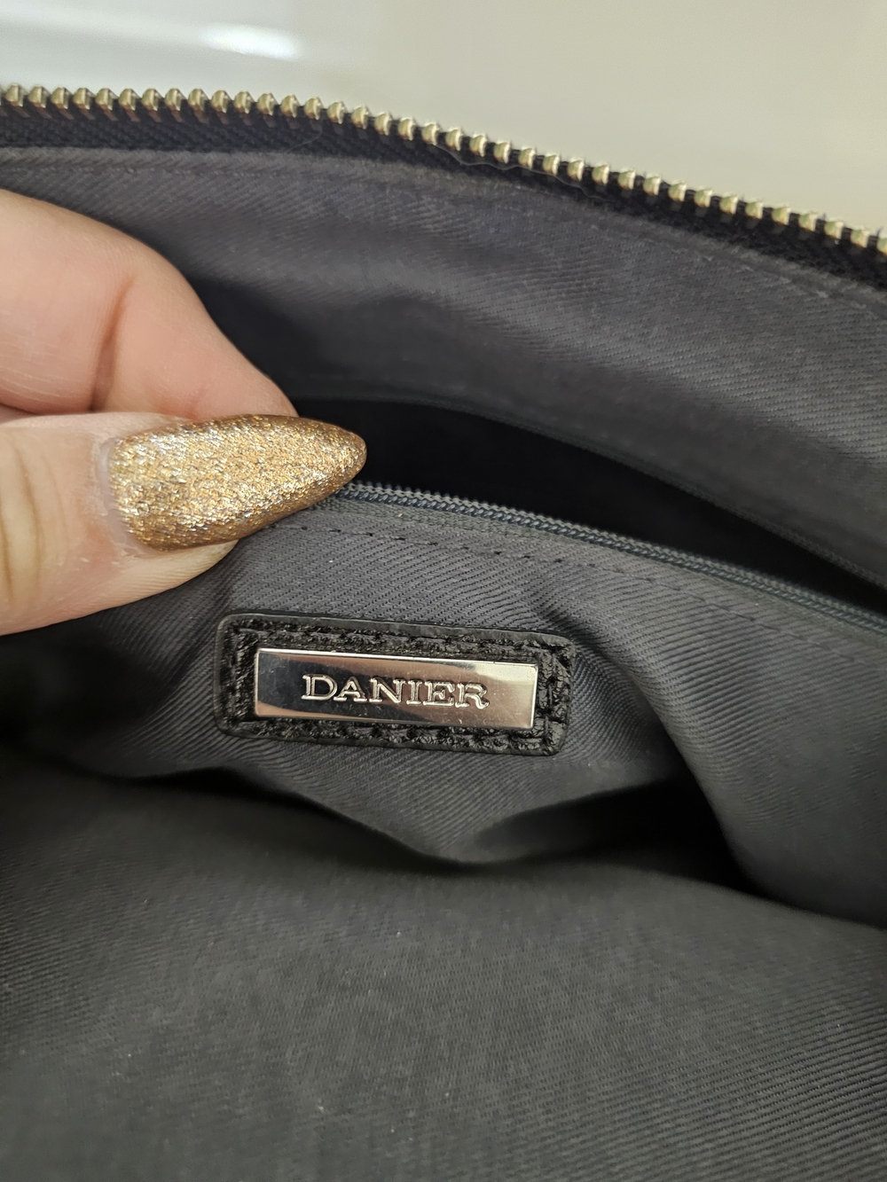 Danier Black Croc-Embossed Leather Briefcase - Picture 7 of 7